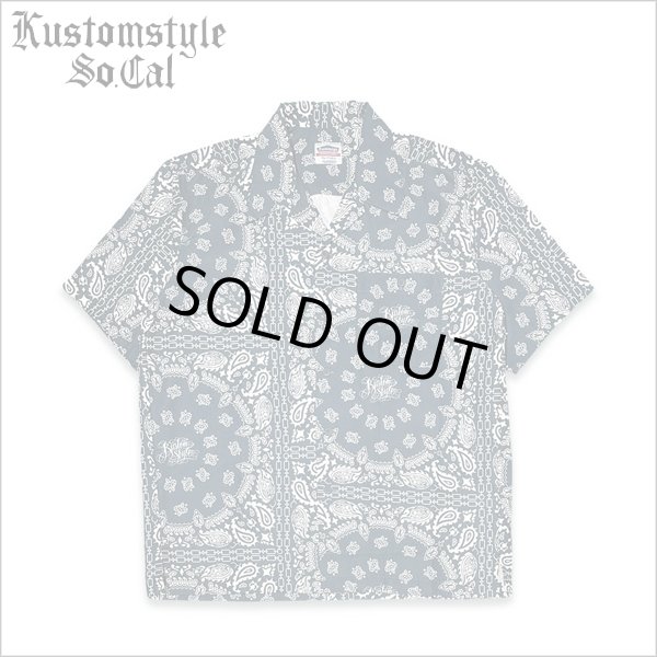 画像1: 【送料無料】KustomStyle カスタムスタイル NORM BANDANA S/S オープンカラーシャツ NAVY (1)
