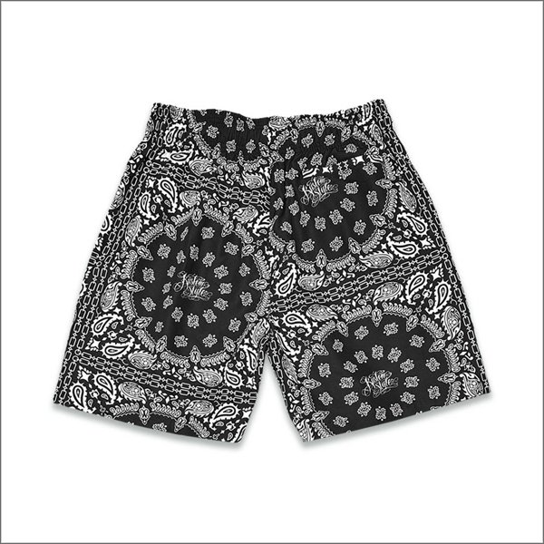 画像2: 【送料無料】KustomStyle カスタムスタイル NORM BANDANA ボードショーツ BLACK (2)