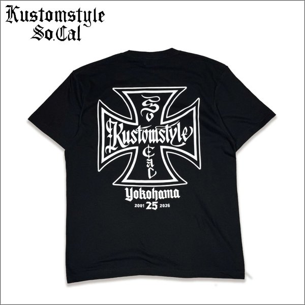 画像1: KustomStyle カスタムスタイル IRON CROSS 25th Tシャツ BLACK (1)
