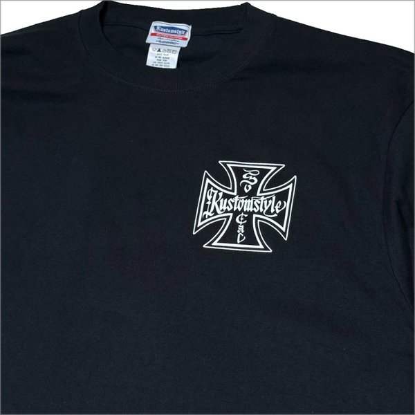 画像5: KustomStyle カスタムスタイル IRON CROSS 25th Tシャツ BLACK (5)