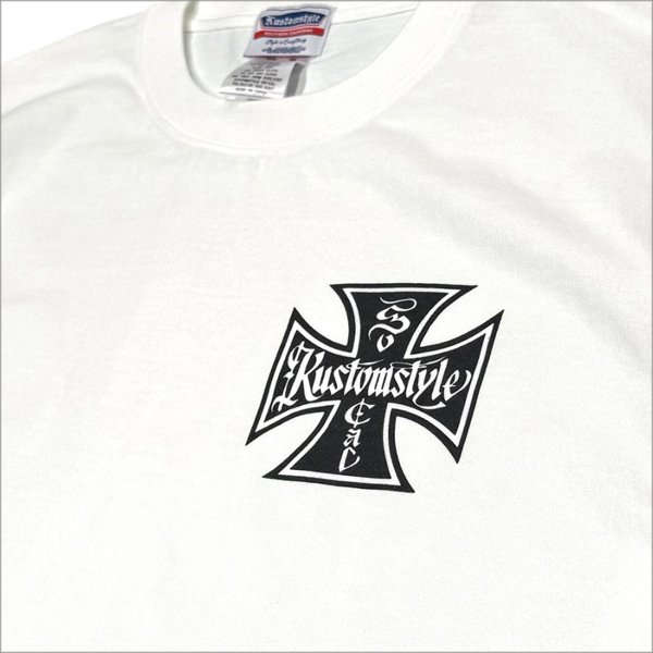 画像5: KustomStyle カスタムスタイル IRON CROSS 25th Tシャツ WHITE (5)