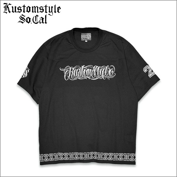 画像1: 【送料無料】KustomStyle カスタムスタイル FUCKIN' SCRIPT- FOOTBALL JERSEY BLACK (1)