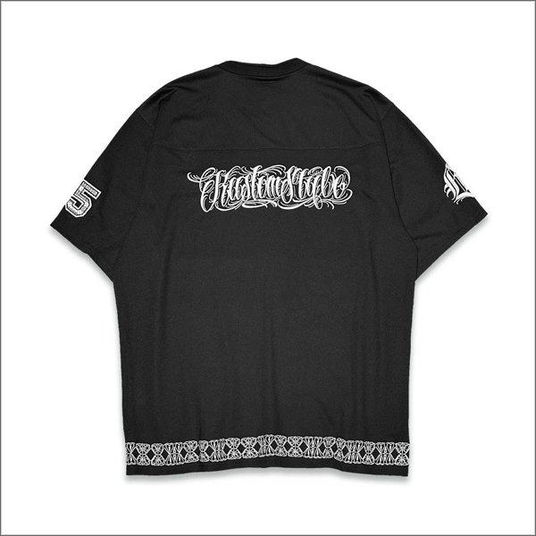 画像2: 【送料無料】KustomStyle カスタムスタイル FUCKIN' SCRIPT- FOOTBALL JERSEY BLACK (2)