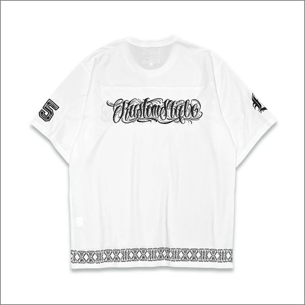 画像2: 【送料無料】KustomStyle カスタムスタイル FUCKIN' SCRIPT- FOOTBALL JERSEY WHITE (2)