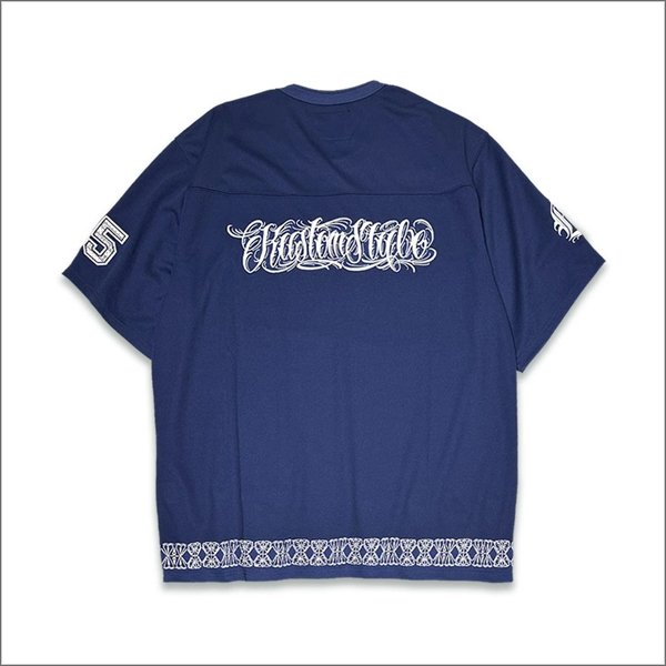 画像2: 【送料無料】KustomStyle カスタムスタイル FUCKIN' SCRIPT- FOOTBALL JERSEY NAVY (2)