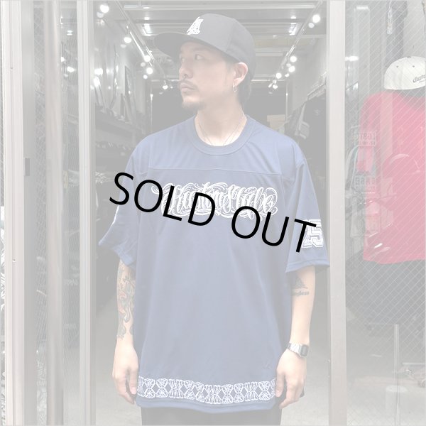 画像3: 【送料無料】KustomStyle カスタムスタイル FUCKIN' SCRIPT- FOOTBALL JERSEY NAVY (3)