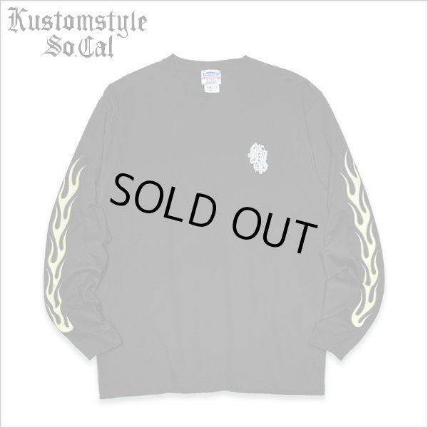 画像1: KustomStyle カスタムスタイル SHOEBOX L/S Tシャツ BLACK (1)