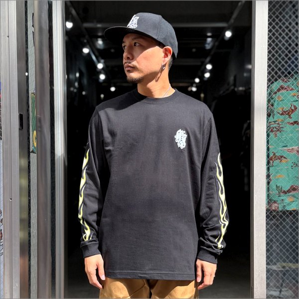 画像2: KustomStyle カスタムスタイル SHOEBOX L/S Tシャツ BLACK (2)