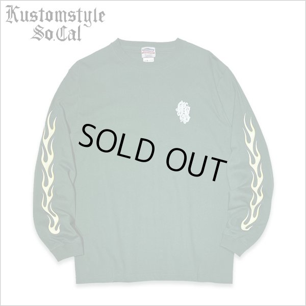 画像1: KustomStyle カスタムスタイル SHOEBOX L/S Tシャツ IVY GREEN (1)