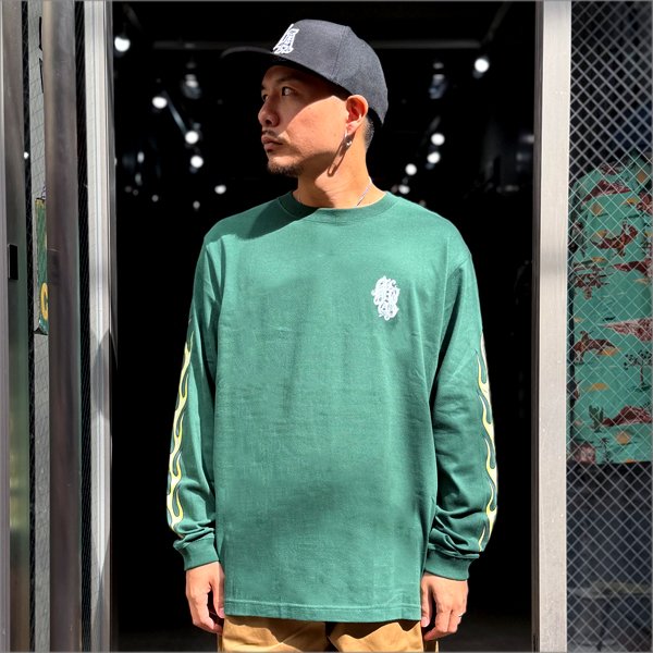 画像2: KustomStyle カスタムスタイル SHOEBOX L/S Tシャツ IVY GREEN (2)