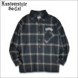 画像1: 【送料無料】KustomStyle カスタムスタイル HAVOC L/Sチェックシャツ BLACK (1)