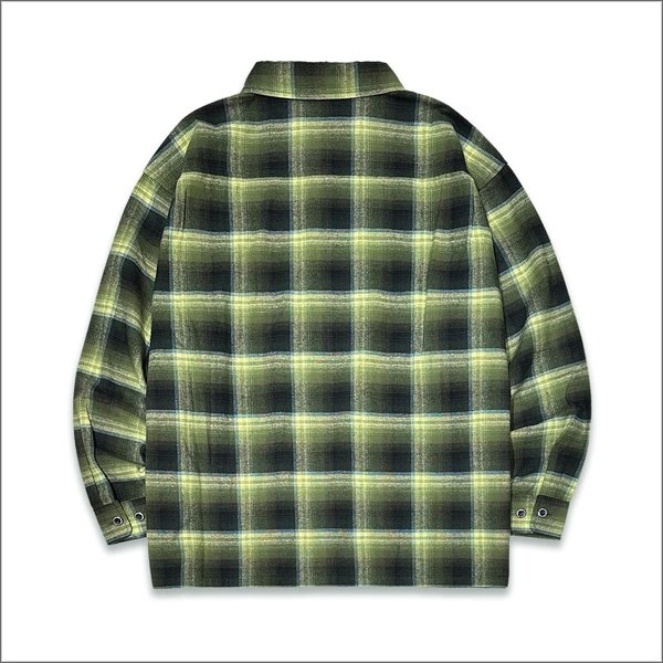 画像2: 【送料無料】KustomStyle カスタムスタイル HAVOC L/Sチェックシャツ GREEN (2)