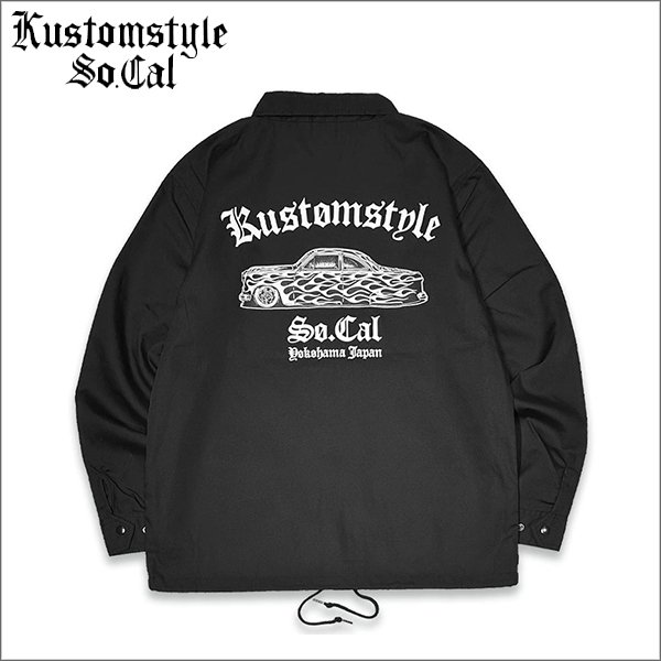 画像1: 【送料無料】KustomStyle カスタムスタイル QC コーチジャケット BLACK (1)