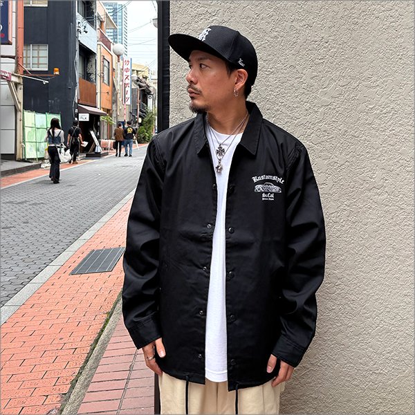 画像3: 【送料無料】KustomStyle カスタムスタイル QC コーチジャケット BLACK (3)