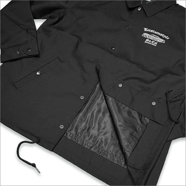 画像7: 【送料無料】KustomStyle カスタムスタイル QC コーチジャケット BLACK (7)