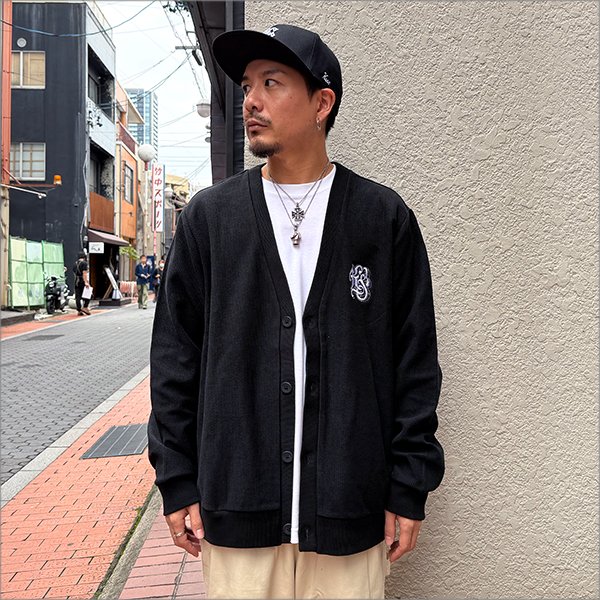 画像3: 【送料無料】KustomStyle カスタムスタイル KS-DROP コーデュロイカーディガン BLACK (3)