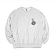 画像2: 【送料無料】KustomStyle カスタムスタイル SKULL ROSE PRAYING HANDS クルーネックスウェット ASH (2)
