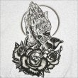 画像4: 【送料無料】KustomStyle カスタムスタイル SKULL ROSE PRAYING HANDS クルーネックスウェット ASH (4)