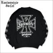画像1: 【送料無料】KustomStyle カスタムスタイル IRON CROSS 25th クルーネックスウェット BLACK (1)