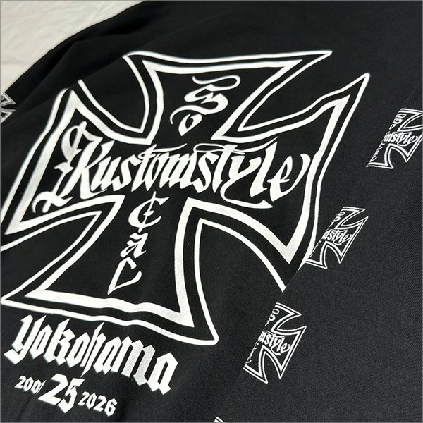 画像4: 【送料無料】KustomStyle カスタムスタイル IRON CROSS 25th クルーネックスウェット BLACK (4)