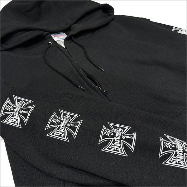 画像4: 【送料無料】KustomStyle カスタムスタイル IRON CROSS 25th ZIPパーカー BLACK (4)