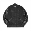 画像2: 【送料無料】KustomStyle x US VERSUS THEM BROTHERHOOD MELTON VARSITY JKT BLACK/BLACK (2)