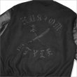 画像4: 【送料無料】KustomStyle x US VERSUS THEM BROTHERHOOD MELTON VARSITY JKT BLACK/BLACK (4)