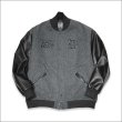 画像2: 【送料無料】KustomStyle x US VERSUS THEM BROTHERHOOD MELTON VARSITY JKT CHARCOAL (2)