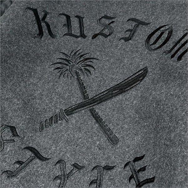 画像4: 【送料無料】KustomStyle x US VERSUS THEM BROTHERHOOD MELTON VARSITY JKT CHARCOAL (4)