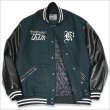 画像6: 【送料無料】KustomStyle x US VERSUS THEM BROTHERHOOD MELTON VARSITY JKT GREEN (6)