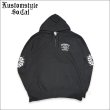 画像1: 【送料無料】KustomStyle カスタムスタイル HOURGLASS ZIPパーカー BLACK (1)