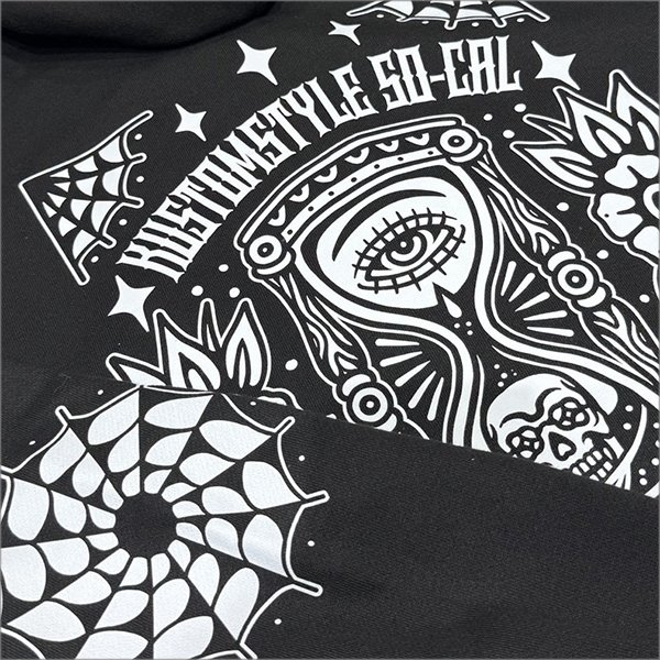 画像5: 【送料無料】KustomStyle カスタムスタイル HOURGLASS ZIPパーカー BLACK (5)
