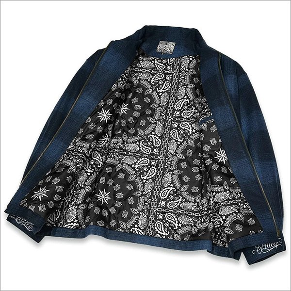 画像4: 【送料無料】KustomStyle カスタムスタイル RESPECT&TRUST HW JACKET NAVY CHECK (4)