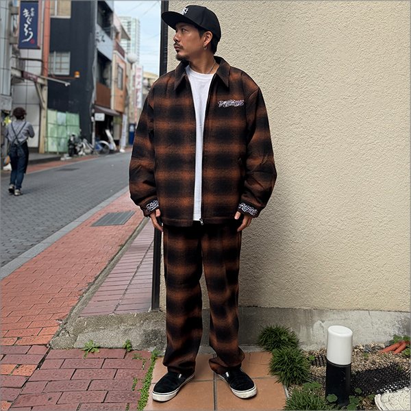画像2: 【送料無料】KustomStyle カスタムスタイル RESPECT&TRUST CHECK WOOL パンツ BROWN (2)