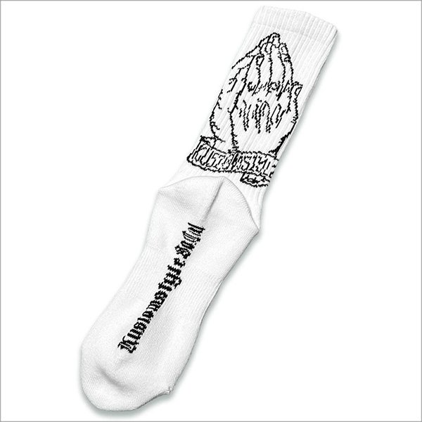 画像2: KustomStyle カスタムスタイル PRAYING HANDS SOCKS WHITE (2)