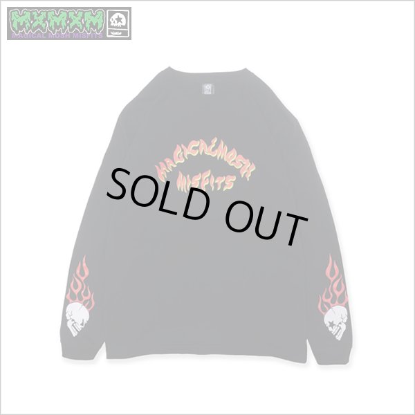 画像1: MxMxM マジカルモッシュミスフィッツ MxMxM FIRE L/S Tシャツ BLACK (1)