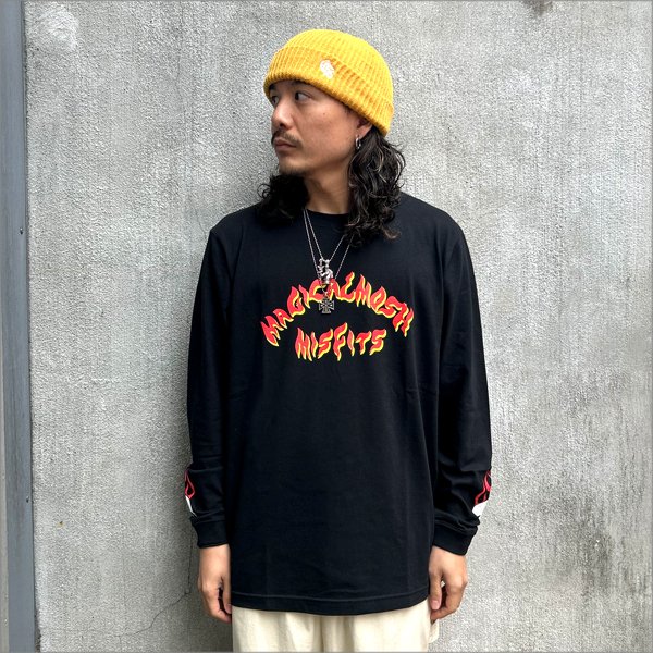 画像2: MxMxM マジカルモッシュミスフィッツ MxMxM FIRE L/S Tシャツ BLACK (2)