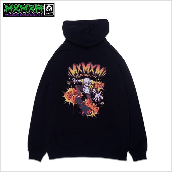 画像1: 【送料無料】MxMxM x 僕のヒーローアカデミア BAKUGO ZIPパーカー BLACK (1)
