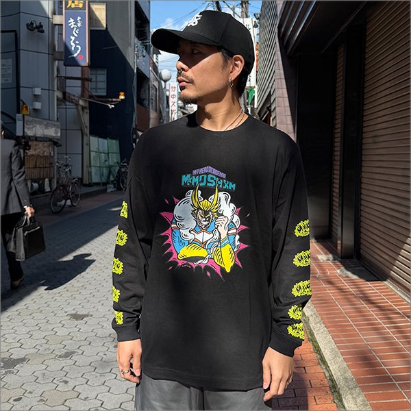 画像2: MxMxM x 僕のヒーローアカデミア ALL MIGHT L/S Tシャツ BLACK (2)
