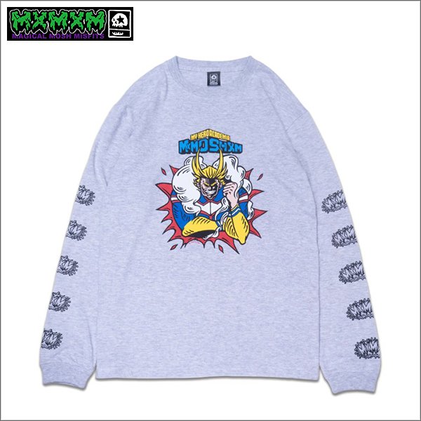 画像1: MxMxM x 僕のヒーローアカデミア ALL MIGHT L/S Tシャツ ASH (1)