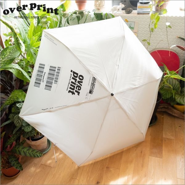 画像1: over print オーバープリント Folding umbrella GRAYISH WHITE (1)
