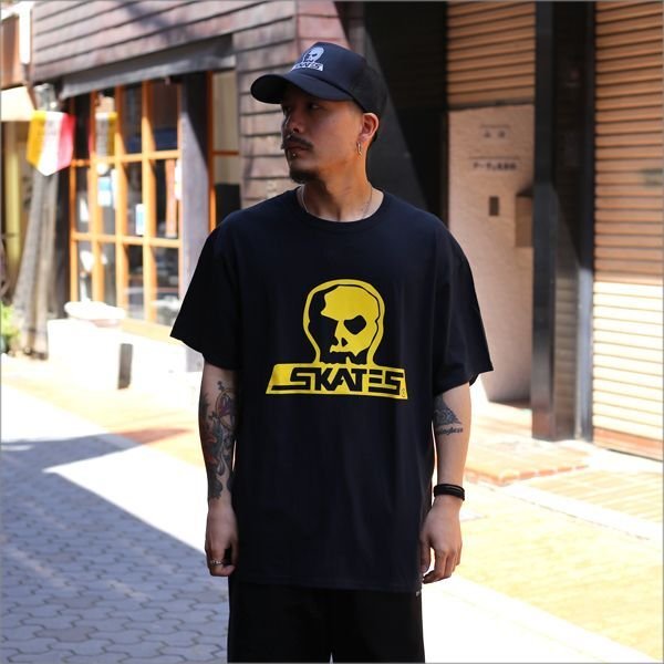 画像2: 【送料無料】SKULL SKATES スカルスケーツ BURBS Tシャツ BLACK/YELLOW (2)