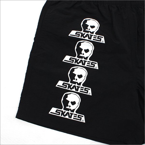 画像3: 【送料無料】SKULL SKATES スカルスケーツ ４ ロゴ ナイロンショーツ BLACK (3)