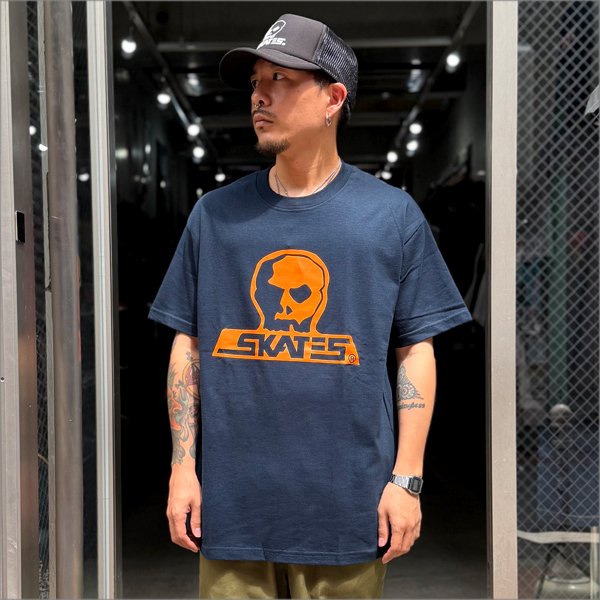 画像2: 【送料無料】SKULL SKATES スカルスケーツ UNION76 Tシャツ NAVY/ORANGE (2)