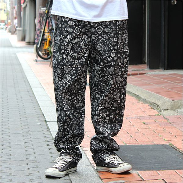 cookman chef pants paiseley black Lサイズ